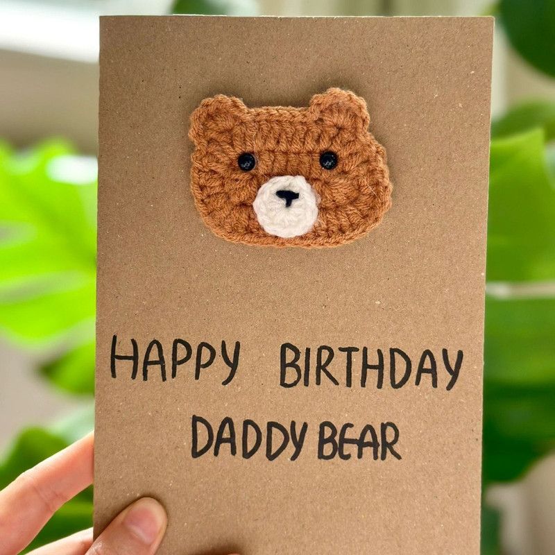 10-Piece Mixed Set — Handmade Crochet Cards on Kraft Paper, Creative Woven Cards for All Occasions