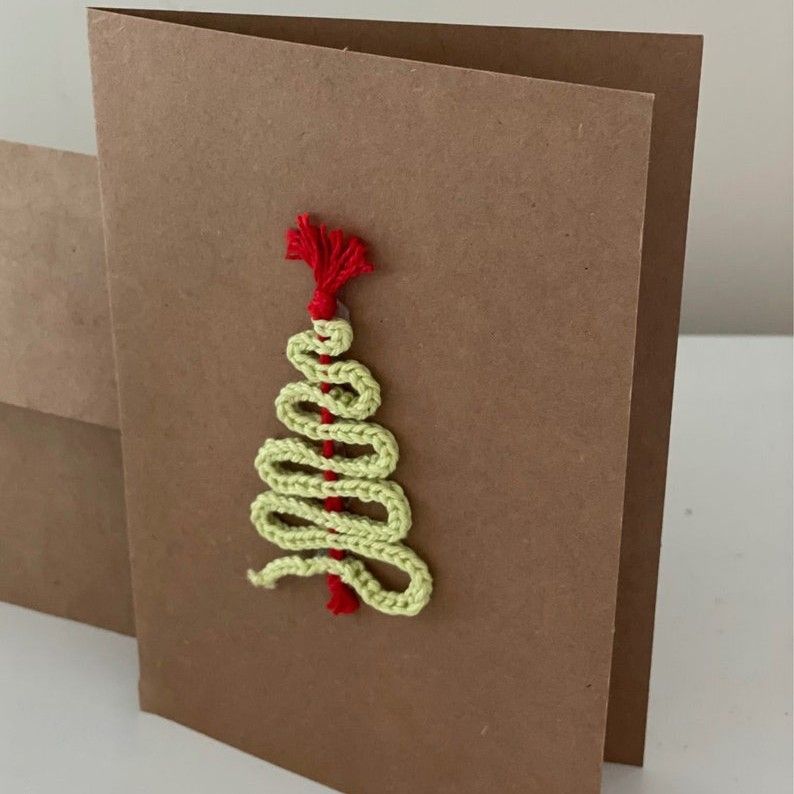 10-Piece Mixed Set — Handmade Crochet Cards on Kraft Paper, Creative Woven Cards for All Occasions