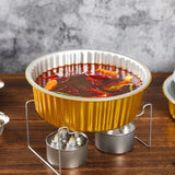 Picnic Thickened Takeout Hot Pot Disposable Tin Foil Pot Outdoor Tin Foil Pot Picnic Camping Aluminum Foil Pot Packaged as a Whole Set - Front View