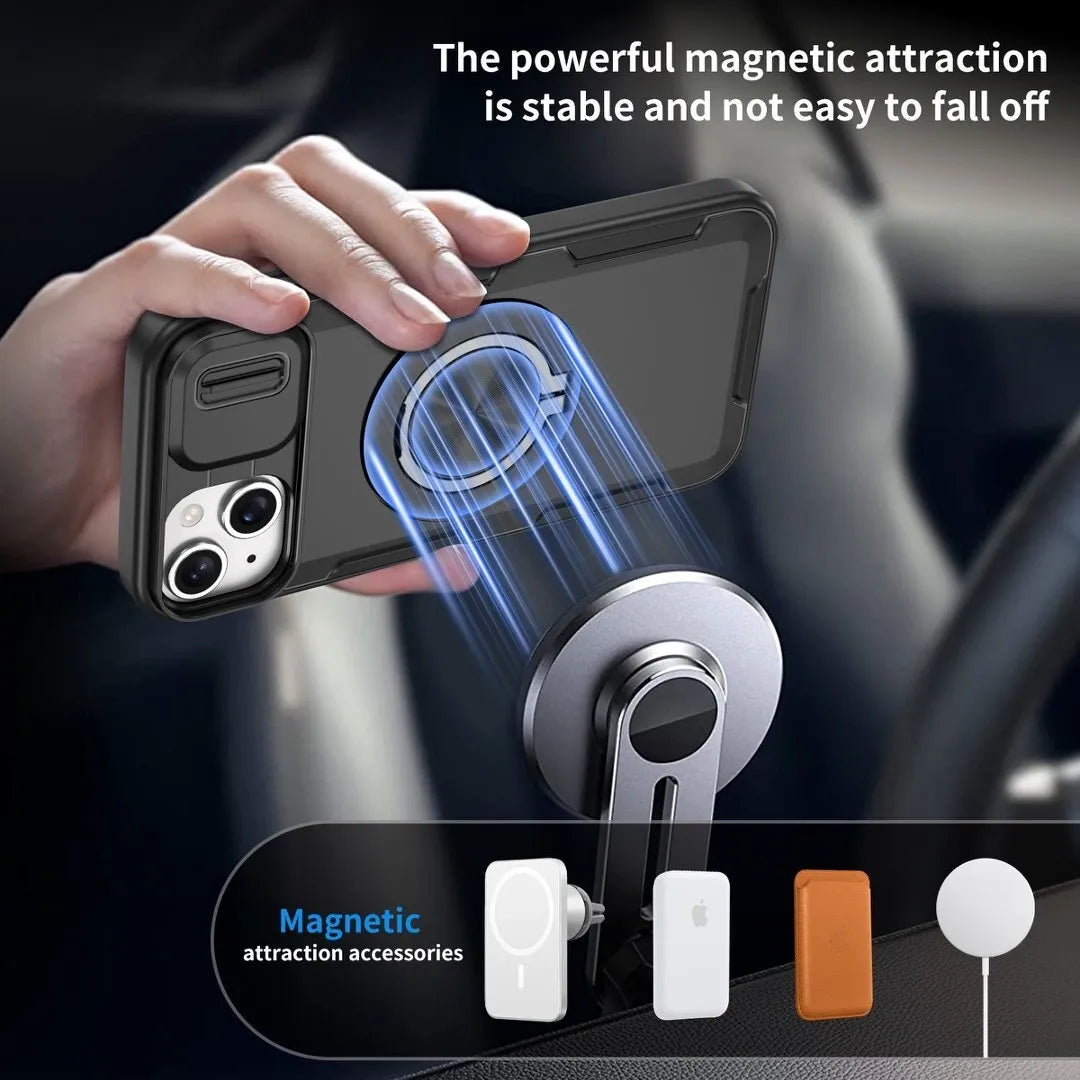 2-in-1 Magnetic Sliding Lens Case, Black for iPhone 14