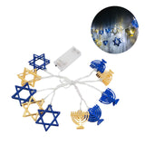 LED Hanukkah String Lights Hexagonal Star Fairy Light 3 Meters 20 LED Decoration Lights - Front View