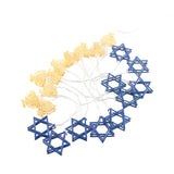 LED Hanukkah String Lights Hexagonal Star Fairy Light 3 Meters 20 LED Decoration Lights - Top-Down View