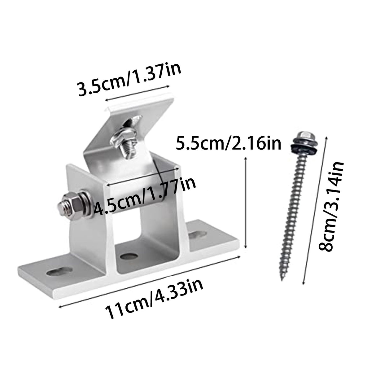 Solar Panel Holder Set 15 to 30 Degrees Adjustable Bracket Solar Panel Mount Bracket Set