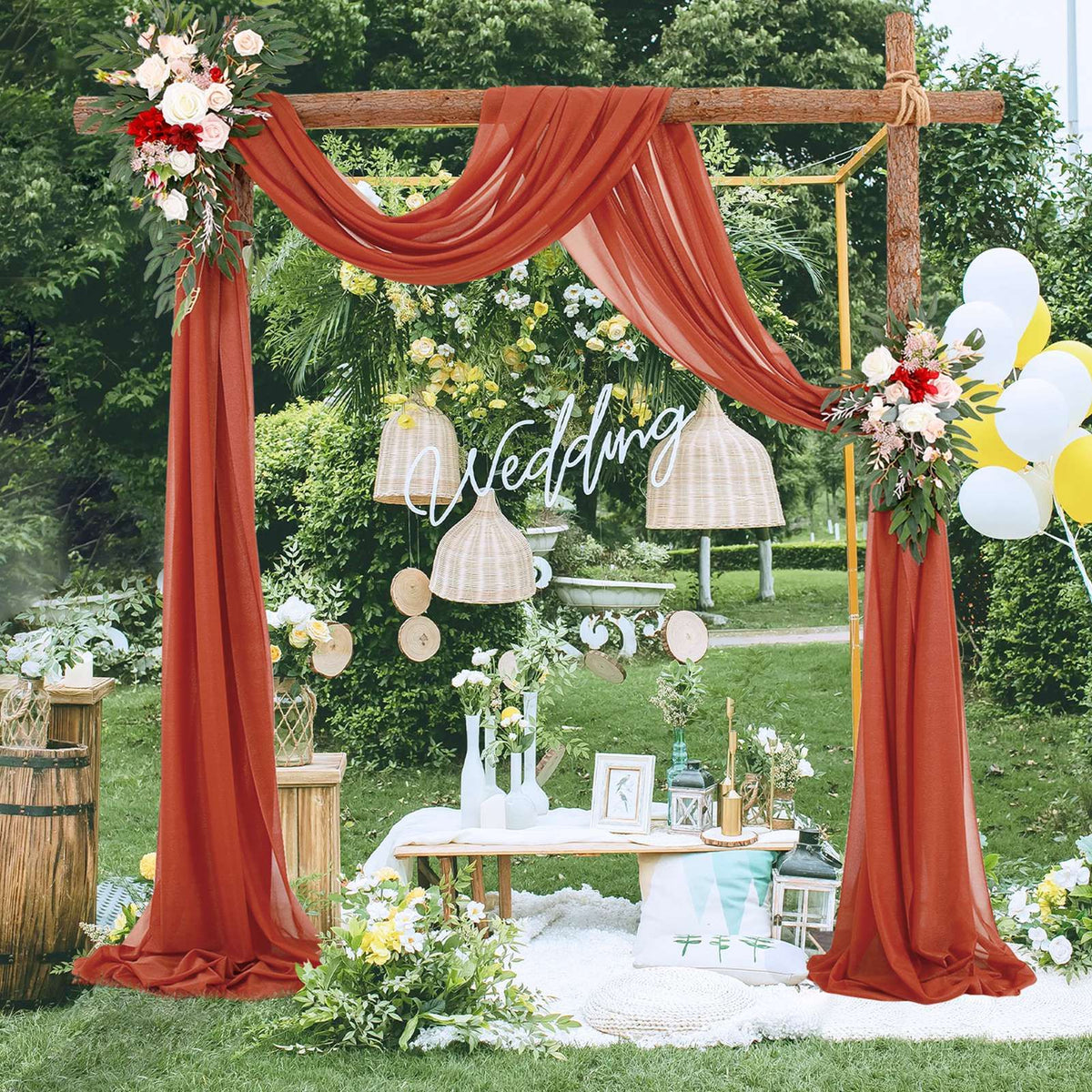 Wedding Arch Chiffon Fabric Drapery Wedding Drapery Arch Decoration Wedding Decor