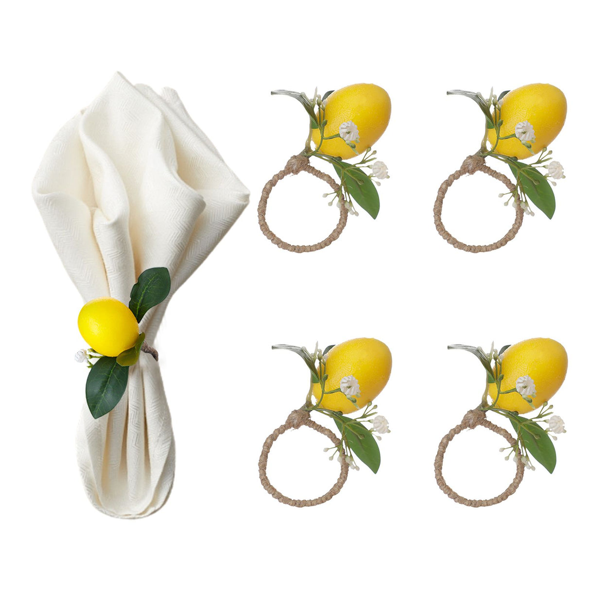 Simulation Lemon Napkin Ring Napkin Ring Holder Furniture Restaurant Table Decoration