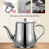 Stainless Steel Lubricator with Filter Screen Oil Strainer Pot Olive Oil Dispenser With Dust Proof Lid