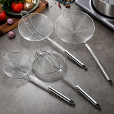 Strainer Spoon Long Stainless Steel Anti Scald Safe Slotted Ladle for Kitchen Cooking Frying Spaghetti