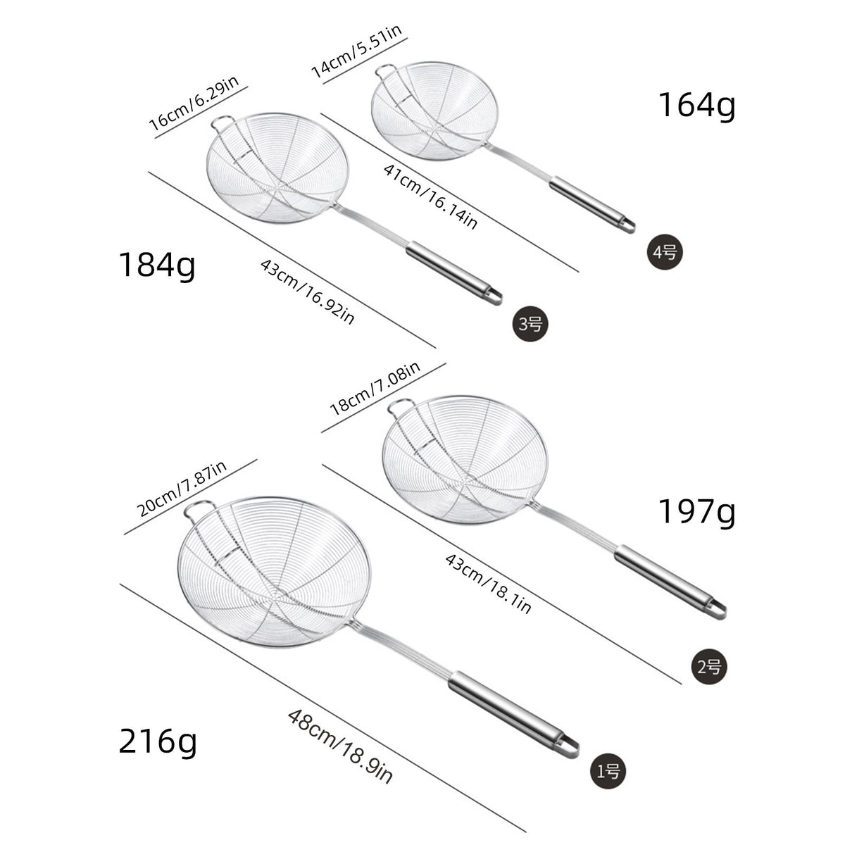 Strainer Spoon Long Stainless Steel Anti Scald Safe Slotted Ladle for Kitchen Cooking Frying Spaghetti
