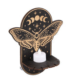 Wooden Candle Holder Hanging Decoration LED Animal Candlestick Crystal Display Stand for Meditation Home Decor - Front View