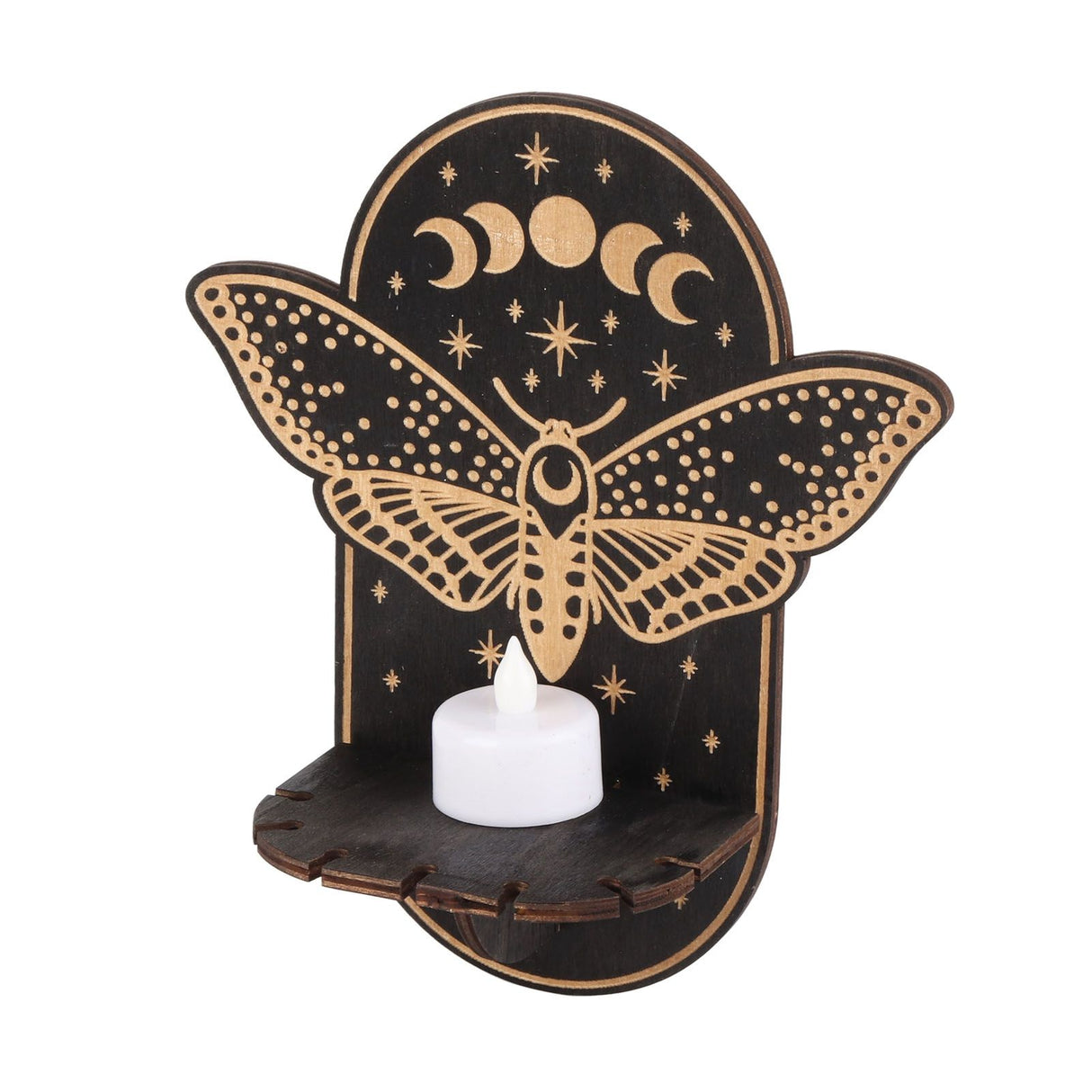 Wooden Candle Holder Hanging Decoration LED Animal Candlestick Crystal Display Stand for Meditation Home Decor