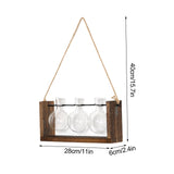 Wall Mounted Hydroponic Vase Green Plant Wooden Frame Vase for Living Room Home Decor - Top-Down View