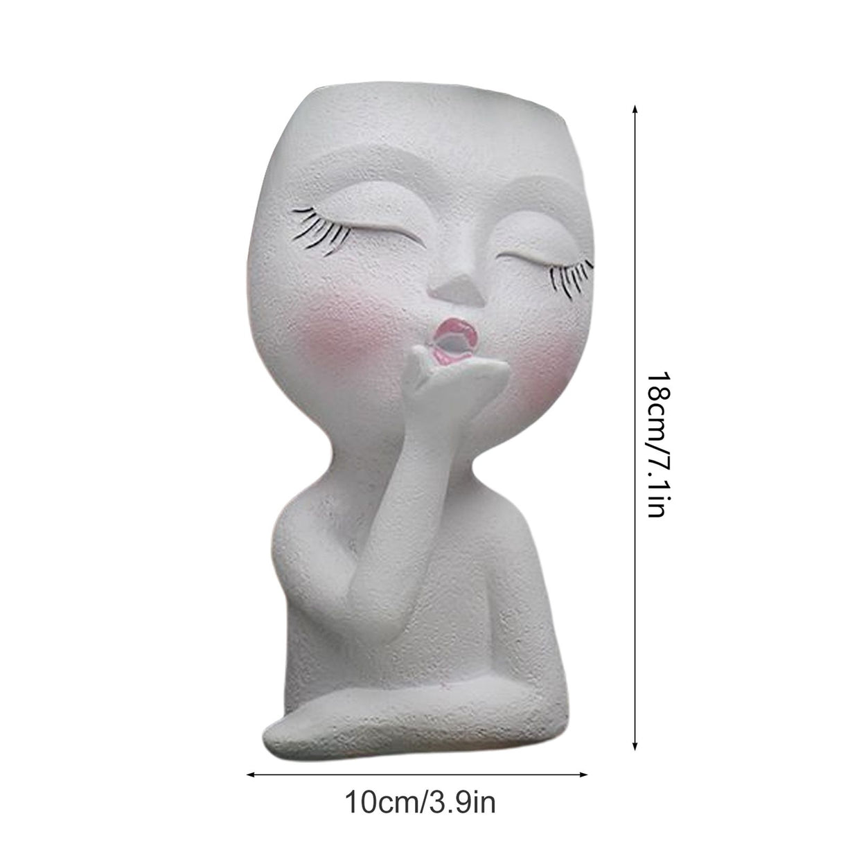 Sculpture Flower Pot Resin Portrait Flying Kiss Flower Pot Planter Pot Closed Eye Flower Pot