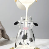 600MLCreative Glass Straw Cup Cow Shape Glass Cup with Straw - Rear View