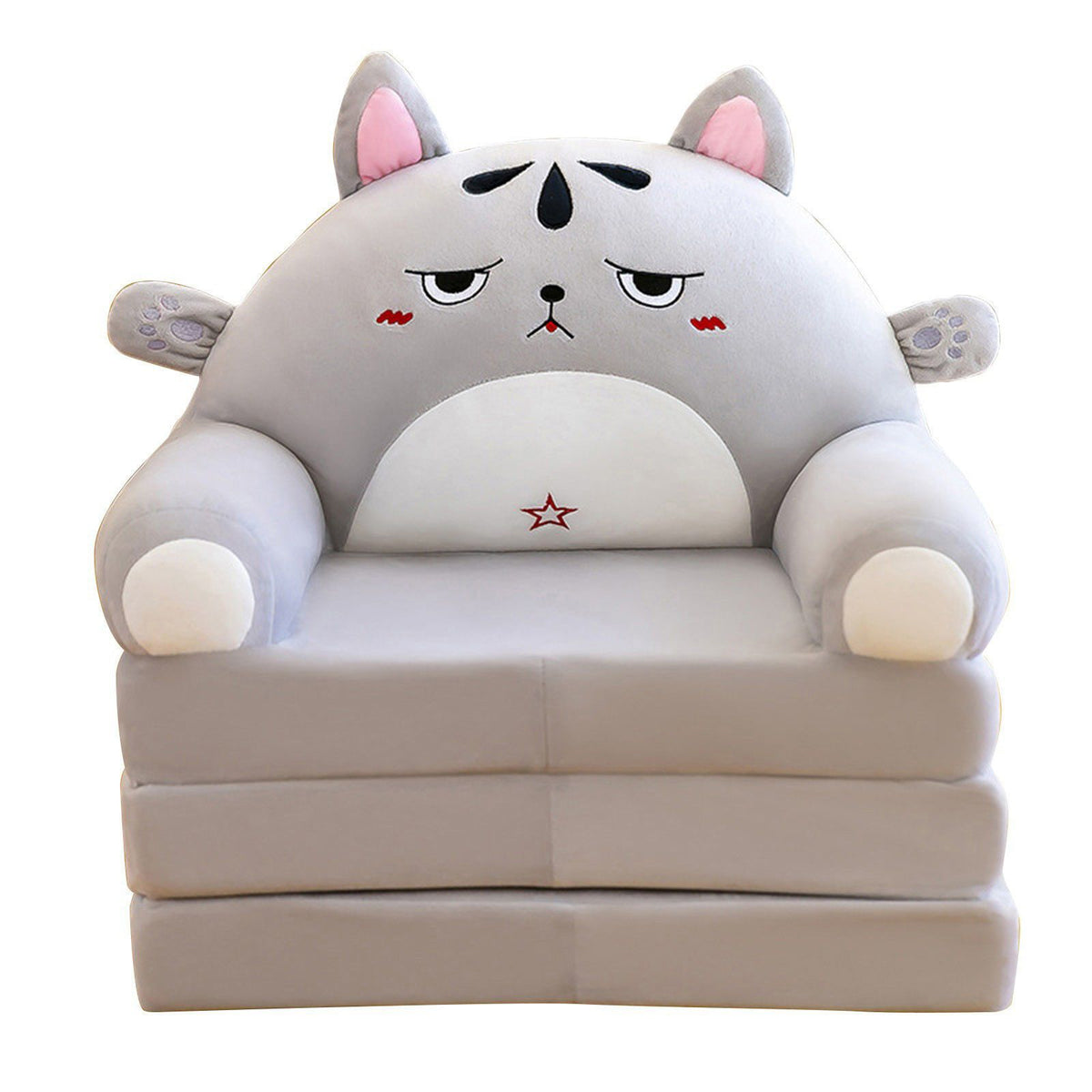 2 in 1 Foldable Children's Sofa Cushion Plush Sofa Cute Sofa Chair for Children