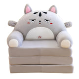 2 in 1 Foldable Children's Sofa Cushion Plush Sofa Cute Sofa Chair for Children