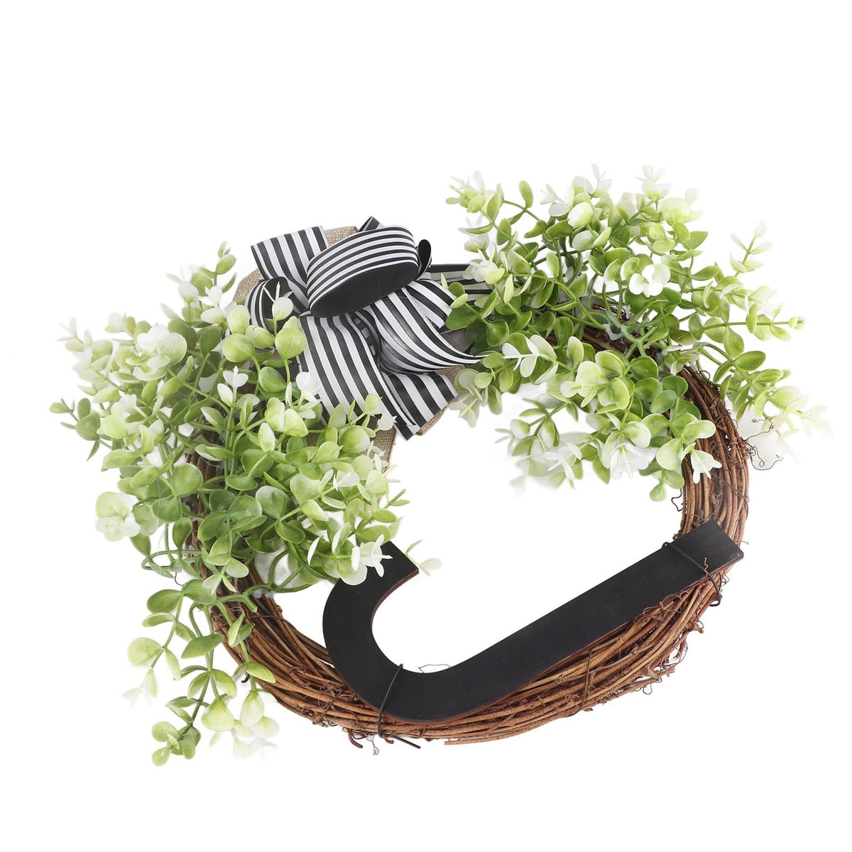 Creative Front Door Wreath with Bow 26 Letter Garden Outdoor Decorative Wreath