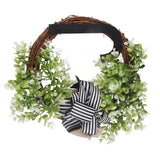 Creative Front Door Wreath with Bow 26 Letter Garden Outdoor Decorative Wreath - Close-Up Angle