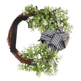 Creative Front Door Wreath with Bow 26 Letter Garden Outdoor Decorative Wreath