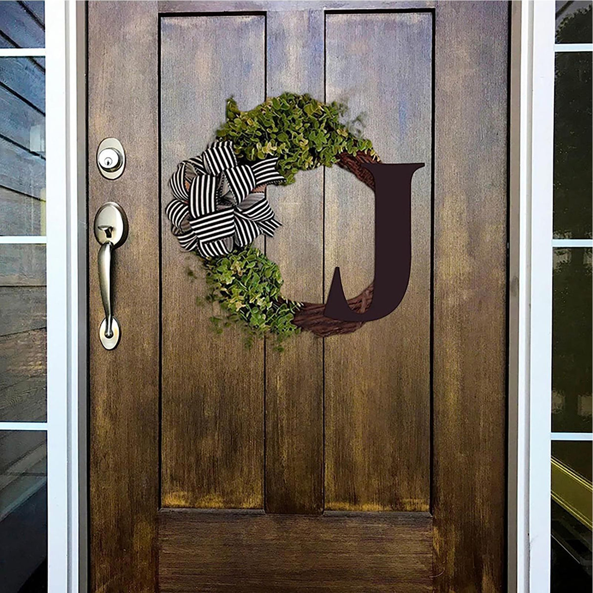 Creative Front Door Wreath with Bow 26 Letter Garden Outdoor Decorative Wreath