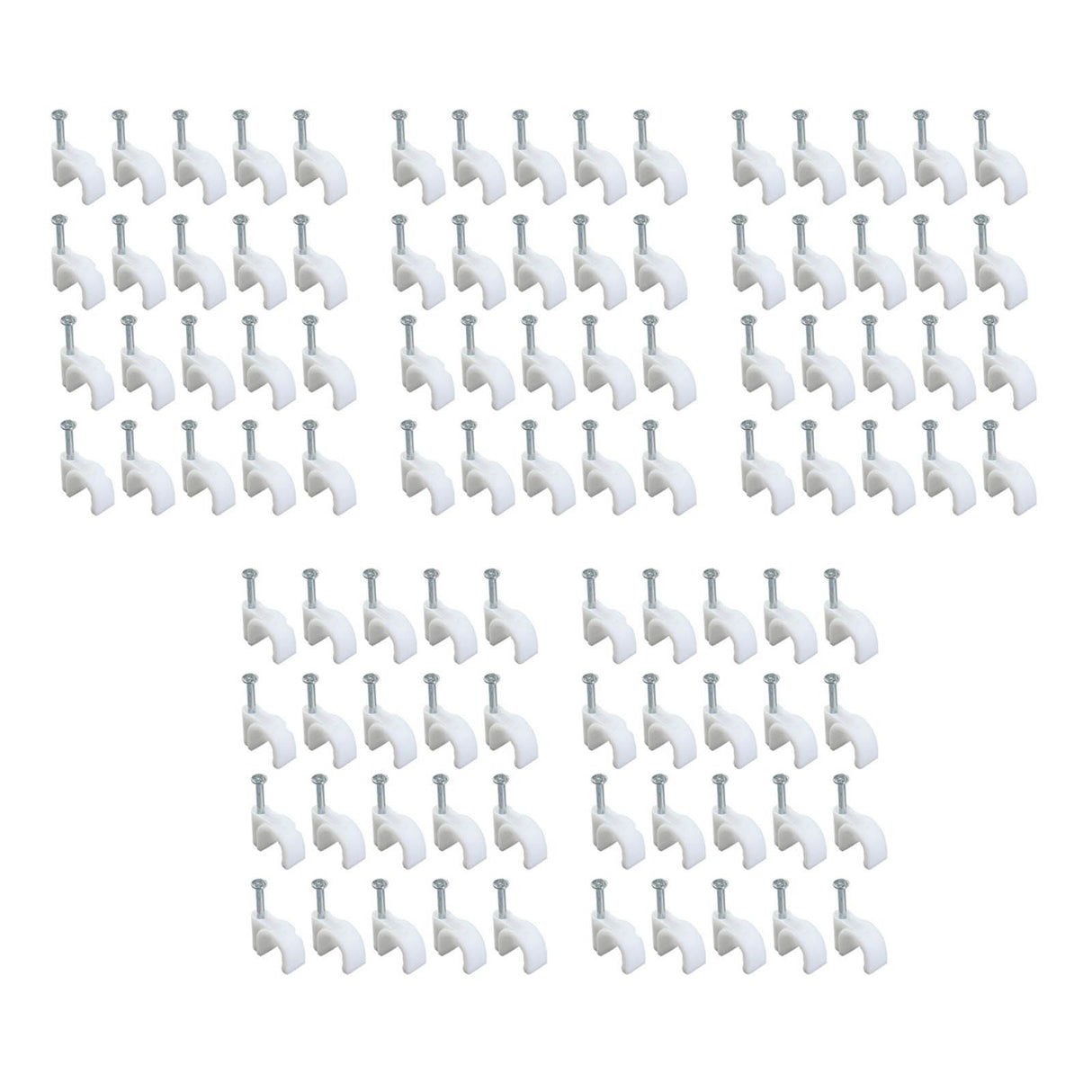 100 PCS 5mm Steel Nail Line Clip Round Cable Fixing Clips for Wall Mounted Cord Management