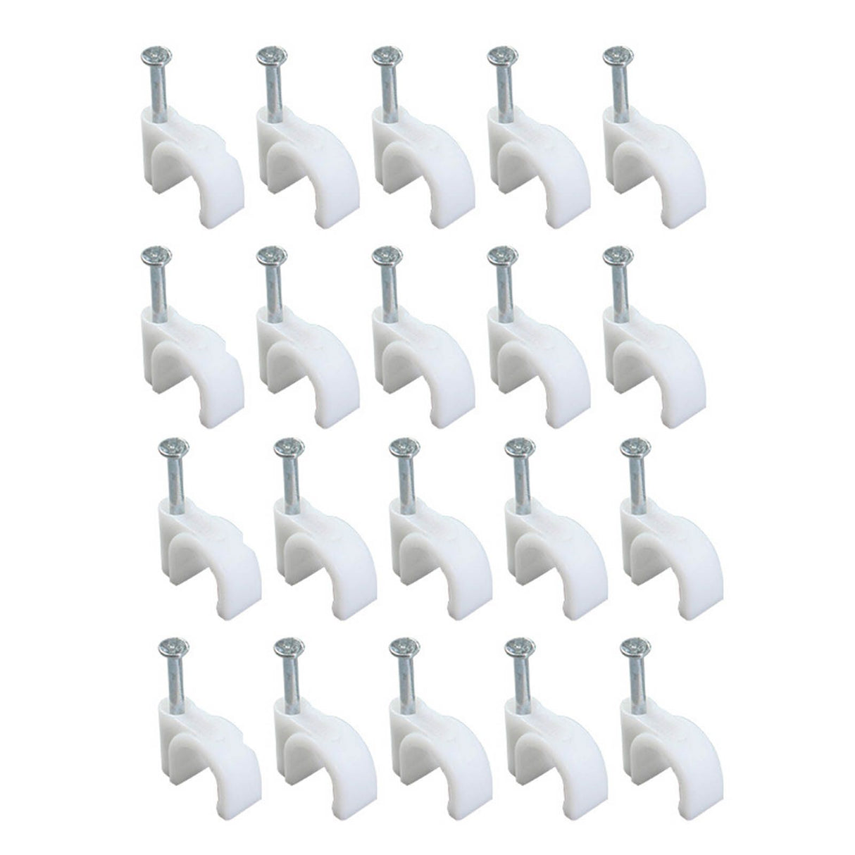 100 PCS 5mm Steel Nail Line Clip Round Cable Fixing Clips for Wall Mounted Cord Management