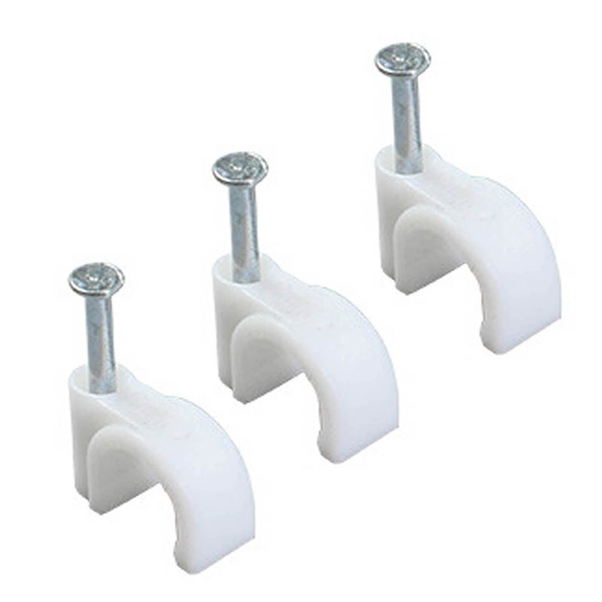100 PCS 5mm Steel Nail Line Clip Round Cable Fixing Clips for Wall Mounted Cord Management