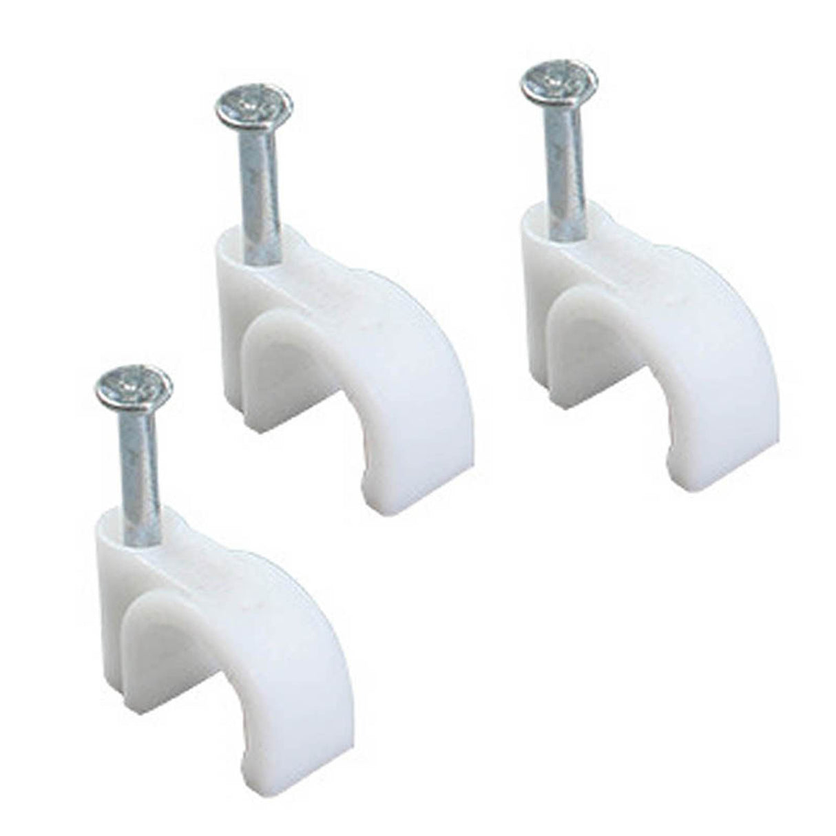 100 PCS 5mm Steel Nail Line Clip Round Cable Fixing Clips for Wall Mounted Cord Management
