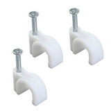 100 PCS 5mm Steel Nail Line Clip Round Cable Fixing Clips for Wall Mounted Cord Management - Top-Down View