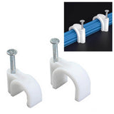 100 PCS 5mm Steel Nail Line Clip Round Cable Fixing Clips for Wall Mounted Cord Management