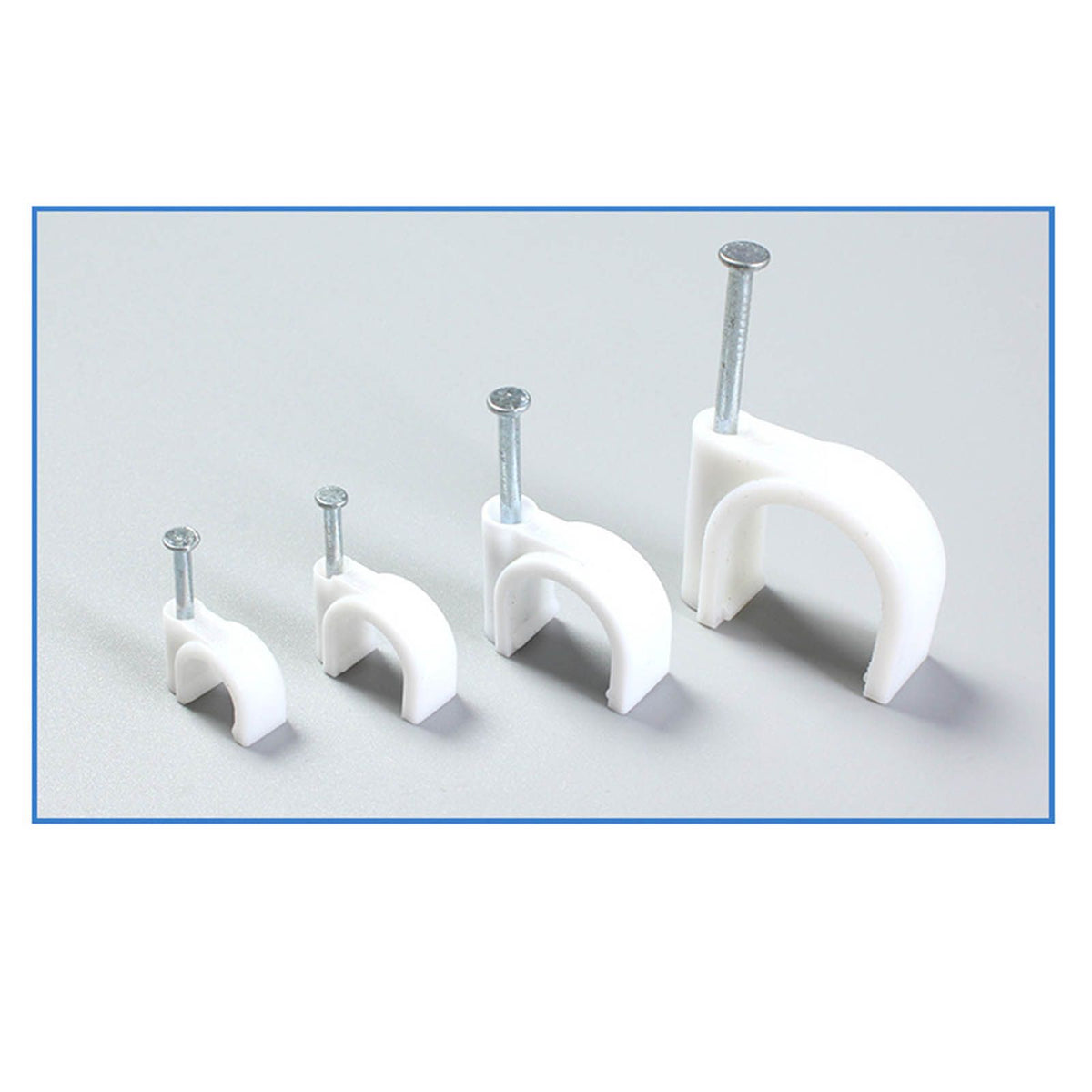 100 PCS 5mm Steel Nail Line Clip Round Cable Fixing Clips for Wall Mounted Cord Management