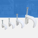 100 PCS 5mm Steel Nail Line Clip Round Cable Fixing Clips for Wall Mounted Cord Management - Extra Image