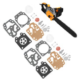 2 Sets Carburetor Diaphragm and Gasket Paper Iron Rubber Carburetor Repair Kit for Walbro 40 5 Chain Saw