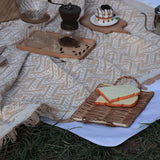 Outdoor Picnic Blanket with Fringe Cotton Soft Comfortable Simple Style for Camping Beach 180x130