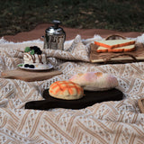 Outdoor Picnic Blanket with Fringe Cotton Soft Comfortable Simple Style for Camping Beach 180x130