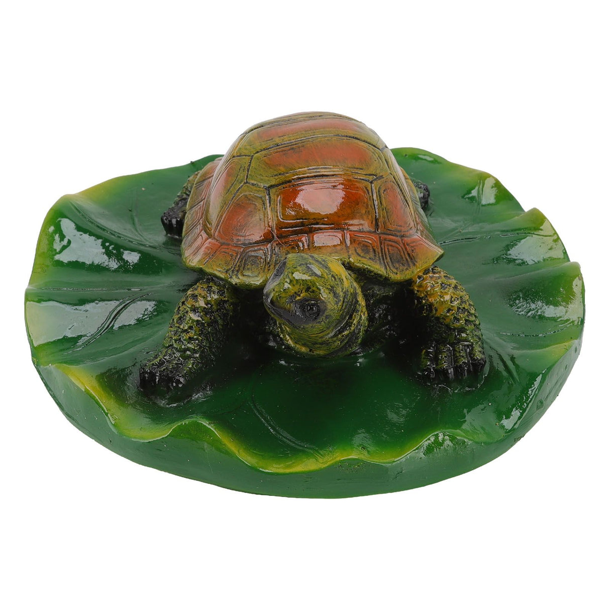 Garden Animals Statues Cute Vivid Synthetic Resin Outdoor Garden Animal Figurines for Patio Terrace Home Office Space Lotus Leaf Tortoise