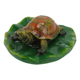 Garden Animals Statues Cute Vivid Synthetic Resin Outdoor Garden Animal Figurines for Patio Terrace Home Office Space Lotus Leaf Tortoise