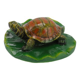 Garden Animals Statues Cute Vivid Synthetic Resin Outdoor Garden Animal Figurines for Patio Terrace Home Office Space Lotus Leaf Tortoise