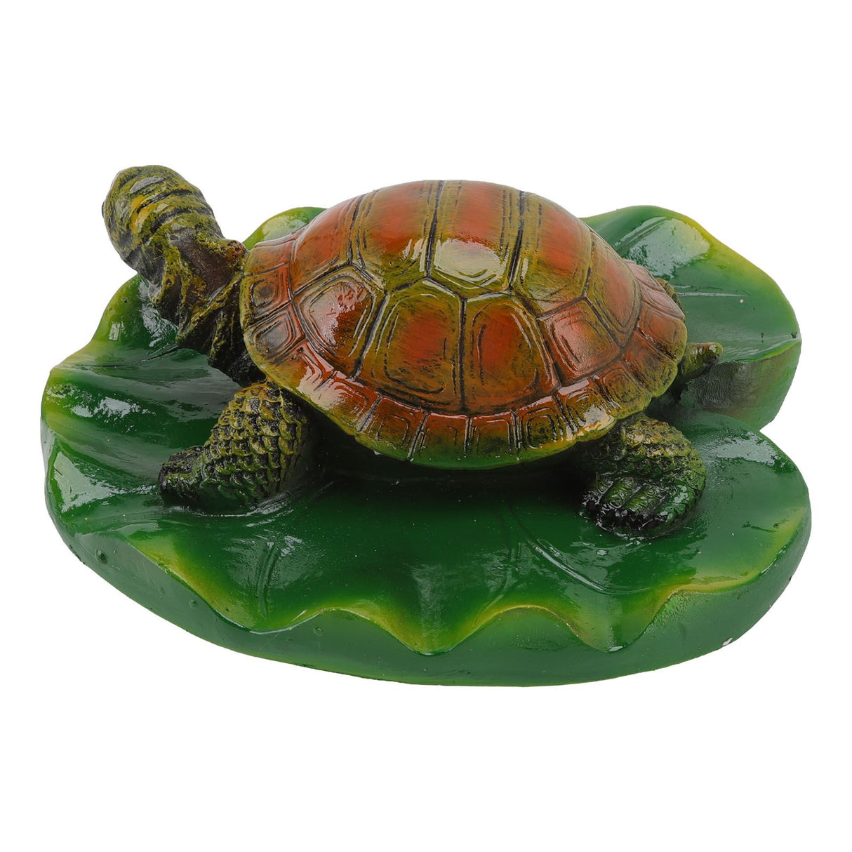Garden Animals Statues Cute Vivid Synthetic Resin Outdoor Garden Animal Figurines for Patio Terrace Home Office Space Lotus Leaf Tortoise