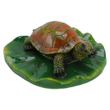 Garden Animals Statues Cute Vivid Synthetic Resin Outdoor Garden Animal Figurines for Patio Terrace Home Office Space Lotus Leaf Tortoise