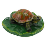 Garden Animals Statues Cute Vivid Synthetic Resin Outdoor Garden Animal Figurines for Patio Terrace Home Office Space Lotus Leaf Tortoise