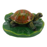 Garden Animals Statues Cute Vivid Synthetic Resin Outdoor Garden Animal Figurines for Patio Terrace Home Office Space Lotus Leaf Tortoise