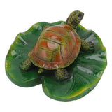 Garden Animals Statues Cute Vivid Synthetic Resin Outdoor Garden Animal Figurines for Patio Terrace Home Office Space Lotus Leaf Tortoise - Low Angle