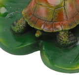 Garden Animals Statues Cute Vivid Synthetic Resin Outdoor Garden Animal Figurines for Patio Terrace Home Office Space Lotus Leaf Tortoise - Extra Image