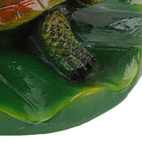 Garden Animals Statues Cute Vivid Synthetic Resin Outdoor Garden Animal Figurines for Patio Terrace Home Office Space Lotus Leaf Tortoise
