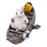 Garden Animals Statues Cute Vivid Synthetic Resin Outdoor Garden Animal Figurines for Patio Terrace Home Office Space Boating White Rabbit - Low Angle