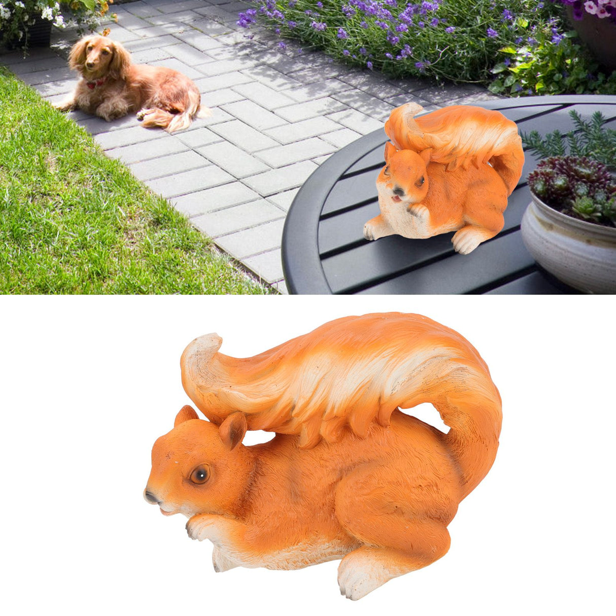 Resin Squirrel Figurine Statue Garden Landscape Decoration Animals Ornaments for Scenic Spots Courtyards Climbing Trees Red Brown Squirrel
