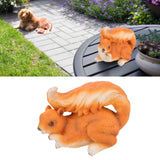 Resin Squirrel Figurine Statue Garden Landscape Decoration Animals Ornaments for Scenic Spots Courtyards Climbing Trees Red Brown Squirrel - Extra Image