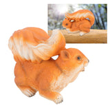 Resin Squirrel Figurine Statue Garden Landscape Decoration Animals Ornaments for Scenic Spots Courtyards Climbing Trees Red Brown Squirrel - Extra Image