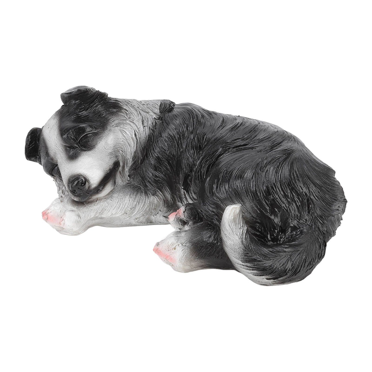 Puppy Statues Sculptures Synthetic Resin Waterproof Border Collie Statue Ornament for Garden Outdoor