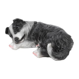 Puppy Statues Sculptures Synthetic Resin Waterproof Border Collie Statue Ornament for Garden Outdoor